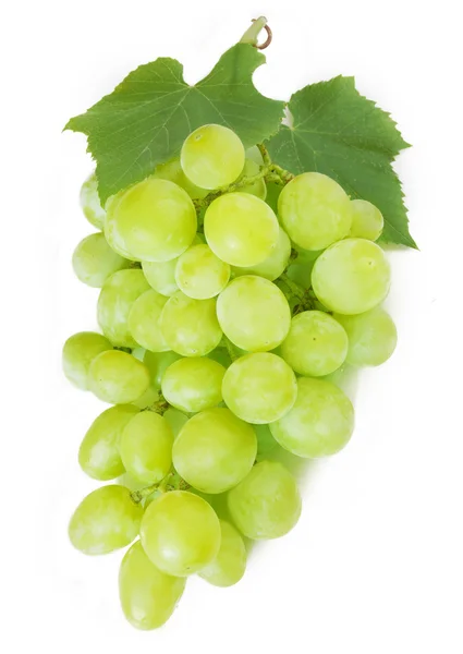 Beyaz Arkaplanda Izole Edilmiş Yeşil Üzümler — Stok fotoğraf