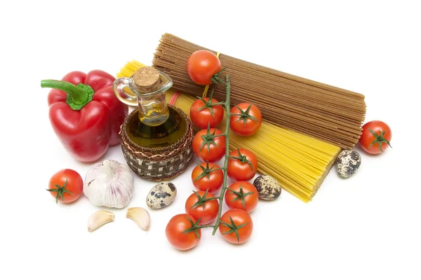 Alimentos aislados sobre fondo blanco. vista superior . — Foto de Stock