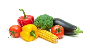 Beyaz arka plan yakın çekim izole olgun taze sebze