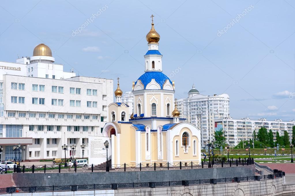 Russia, Belgorod: the church in the city park.