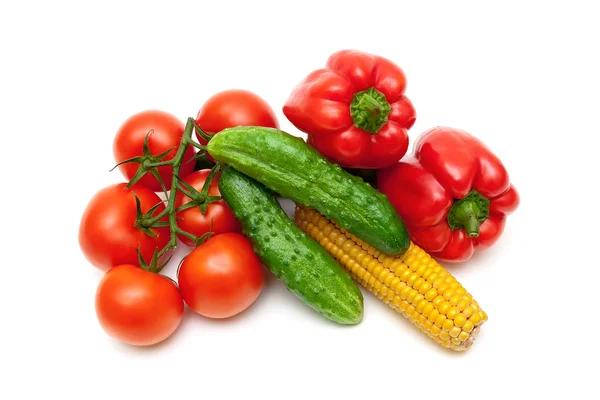 Close-up van groenten geïsoleerd op witte achtergrond — Stockfoto