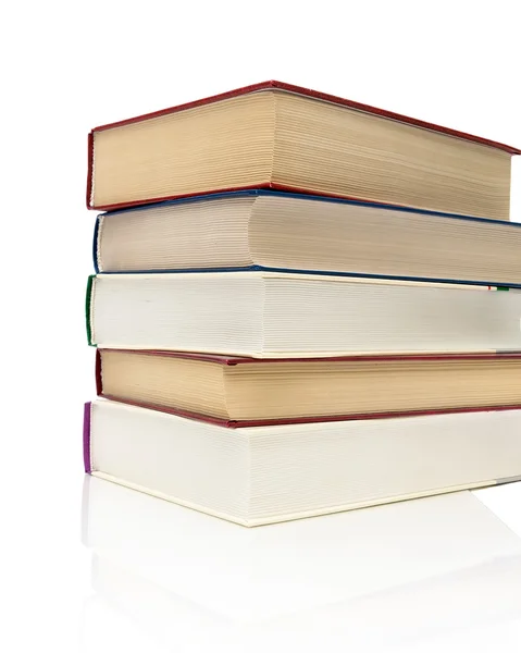 Stack of books closeup on white background — Stock Photo, Image