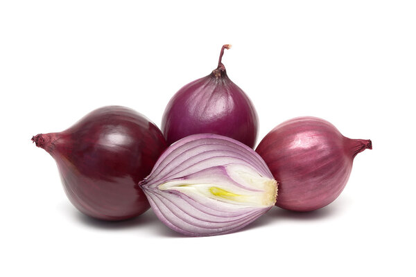 ripe onions isolated on a white background close-up