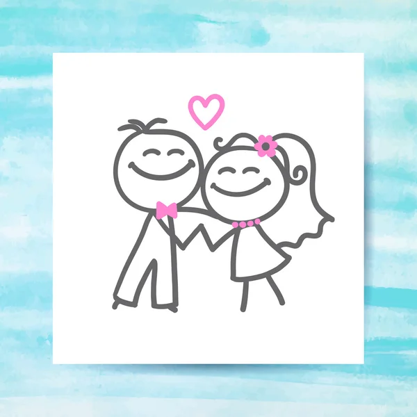 Novio y novia — Vector de stock