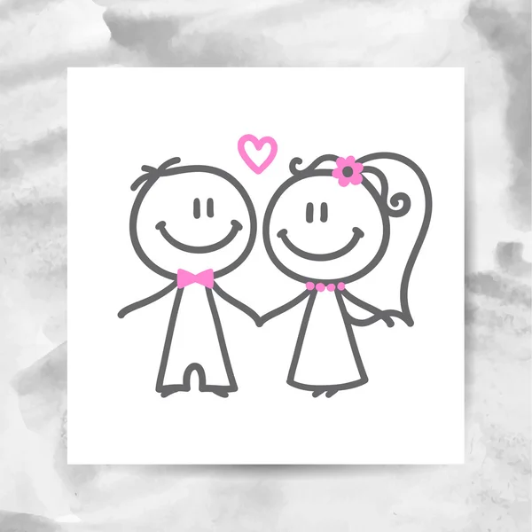 Novio y novia — Vector de stock