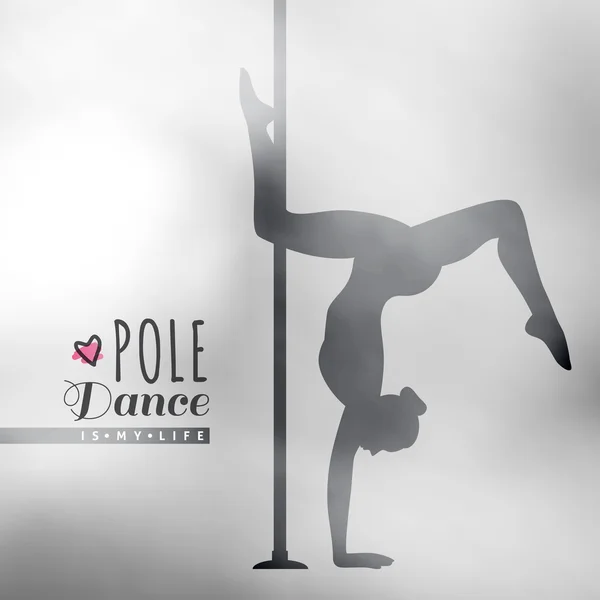 Pole dance ilustración — Vector de stock