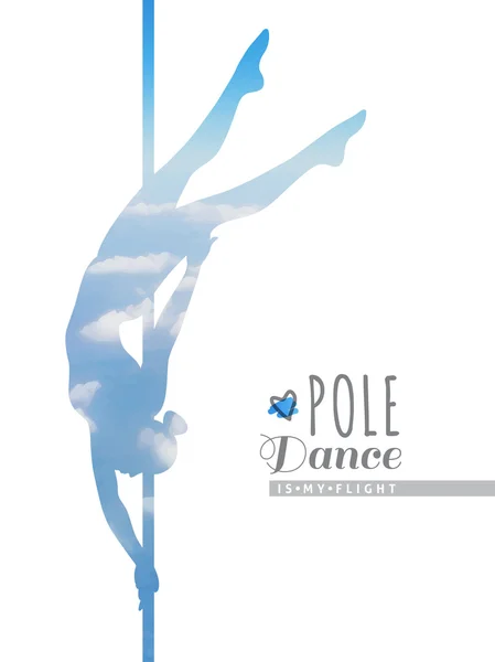 Pole dance illustration — Stock Vector