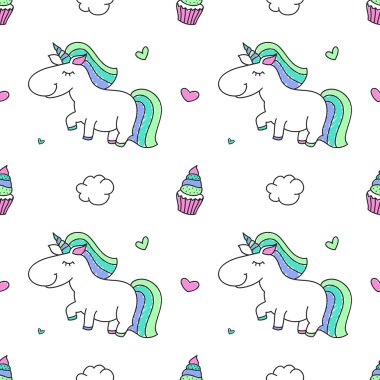 Tek boynuzlu atlar ve gökkuşağı