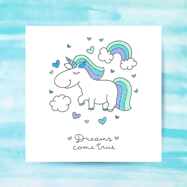 Licorne et arc-en-ciel — Image vectorielle