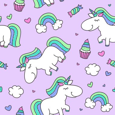 tek boynuzlu at ve gökkuşağı