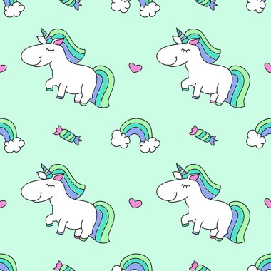 Tek boynuzlu atlar ve gökkuşağı