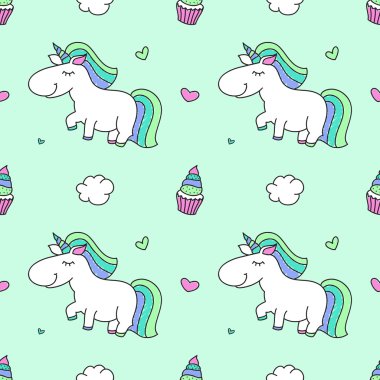 Tek boynuzlu atlar ve gökkuşağı