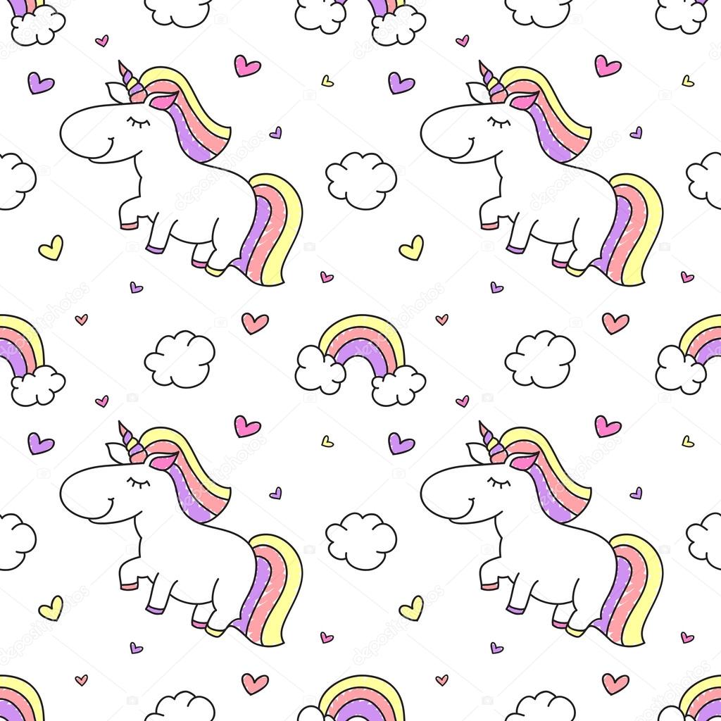 baby seamless pattern with unicorns
