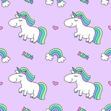 Tek boynuzlu atlar ve gökkuşağı