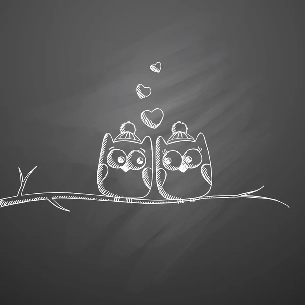 Owls in love — Stock Vector