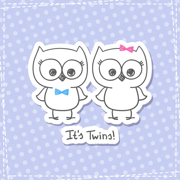 Owls twins — Stock Vector