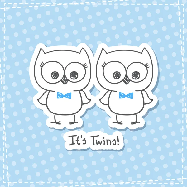猫头鹰双胞胎 — 图库矢量图片
