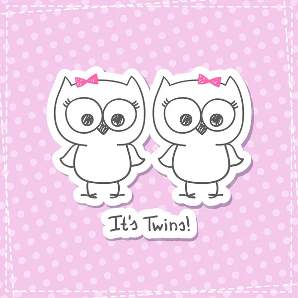 Owls twins — Stock Vector