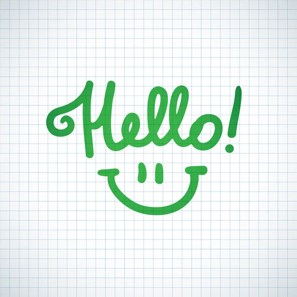 Hello lettering — Stock Vector