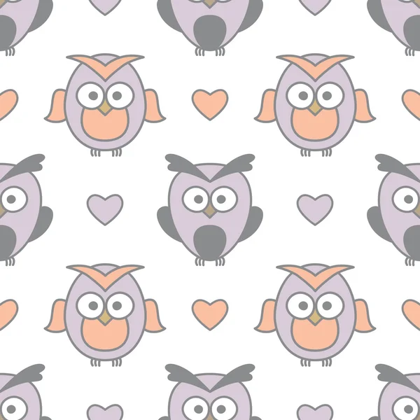 Owls seamless — Stock Vector