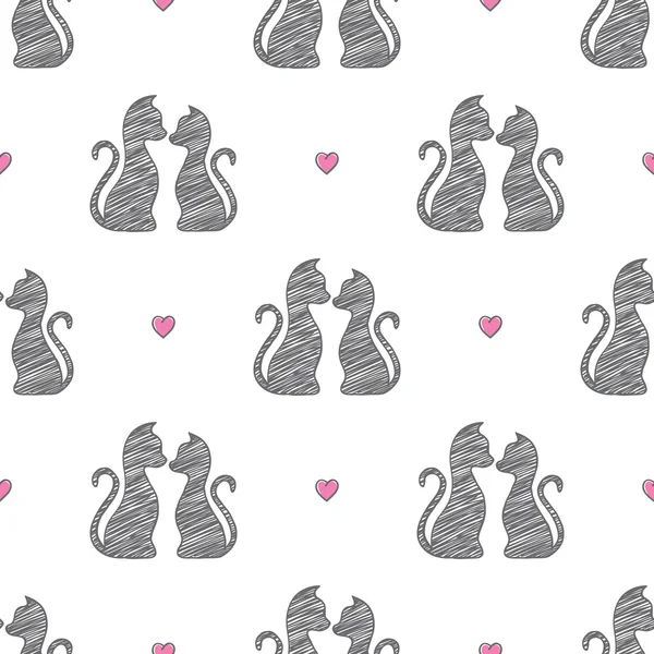 Gatos enamorados — Vector de stock