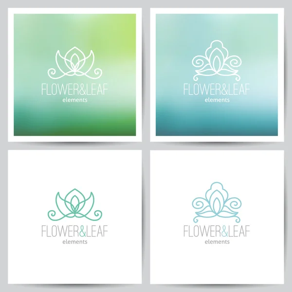 Set logo floreale — Vettoriale Stock