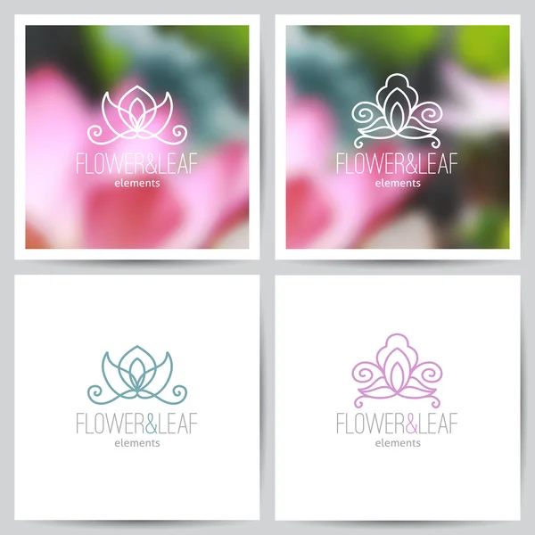 Ensemble logo floral — Image vectorielle