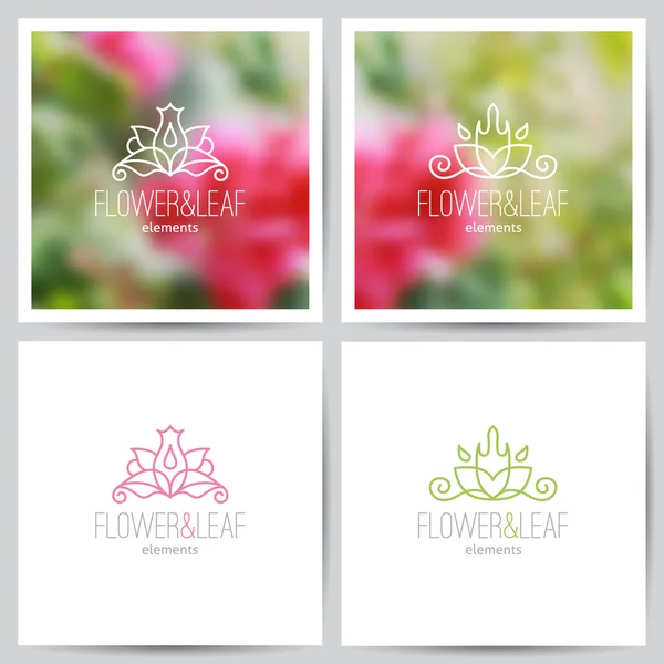 Ensemble logo floral — Image vectorielle