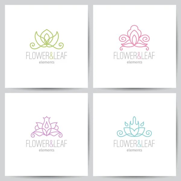 Set logo floreale — Vettoriale Stock