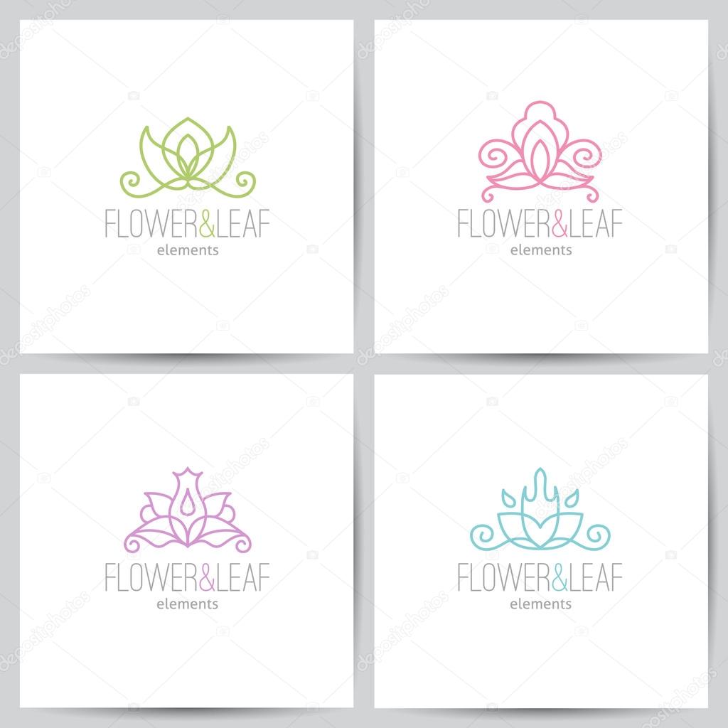 floral logo set