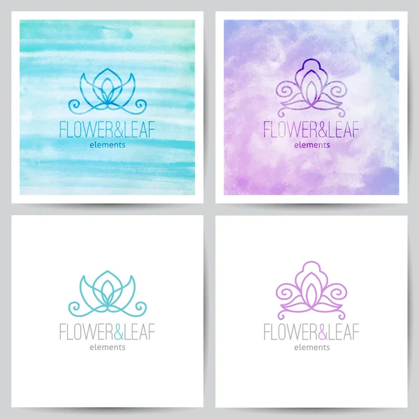 Florales Logo-Set — Stockvektor