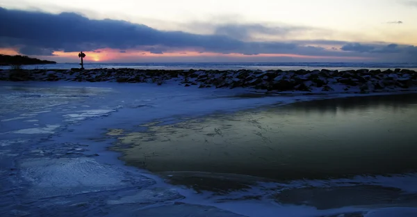 Frozen Lake Harbor — Stock Photo, Image