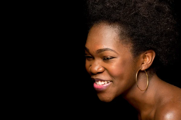 Young African American Girl with bare shoulders — Stock Photo, Image