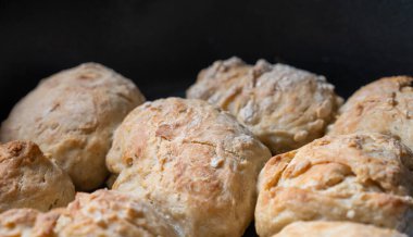 Taze bisküviler yakın plan. 