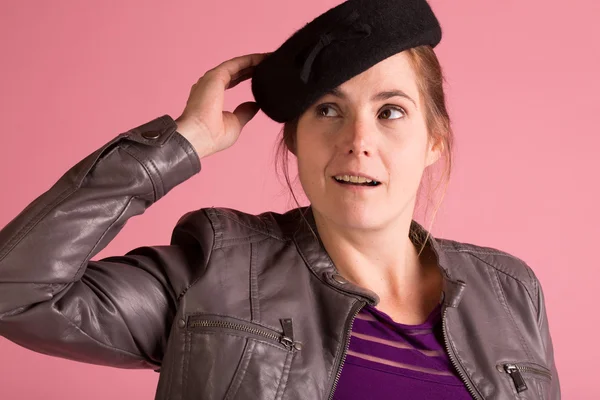 Woman with a vintage hat — Stock Photo, Image