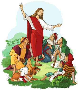 Jesus Preaches the Gospel clipart