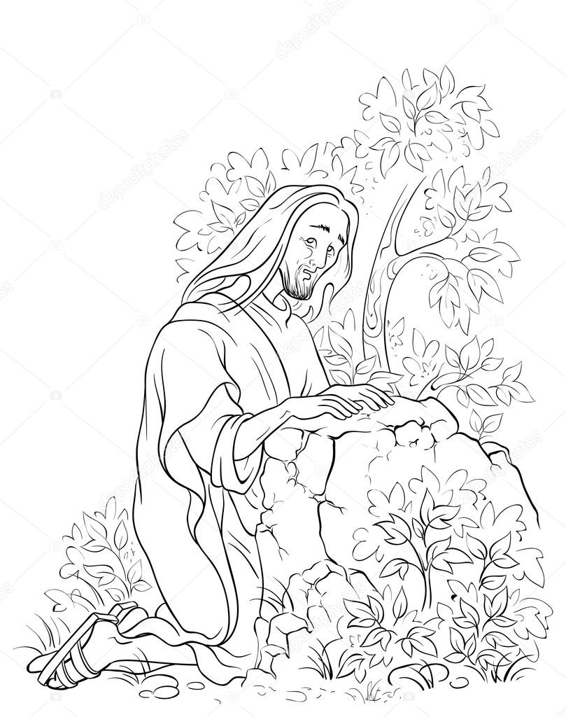 Agony In De Tuin Jezus In Gethsemane Scène Nacht Vóór De