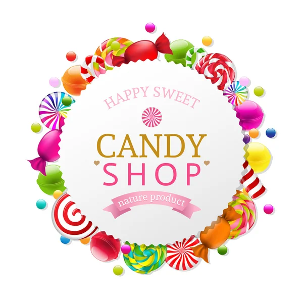 Candy Poster With Gradient Mesh — Stock Vector