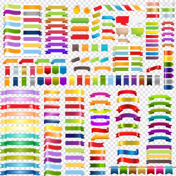 Conjunto de fitas de cor grande — Vetor de Stock