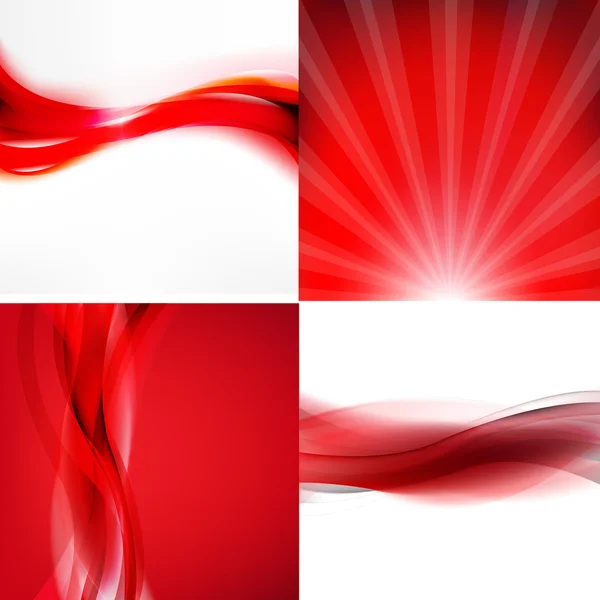 Conjunto de banners rojos — Vector de stock