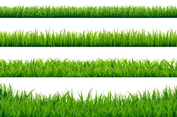 Green Grass Borders Set — Stock Vector