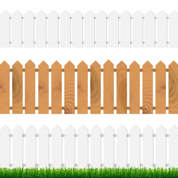 Hekken met groen gras en een blauwe hemel — Stockvector