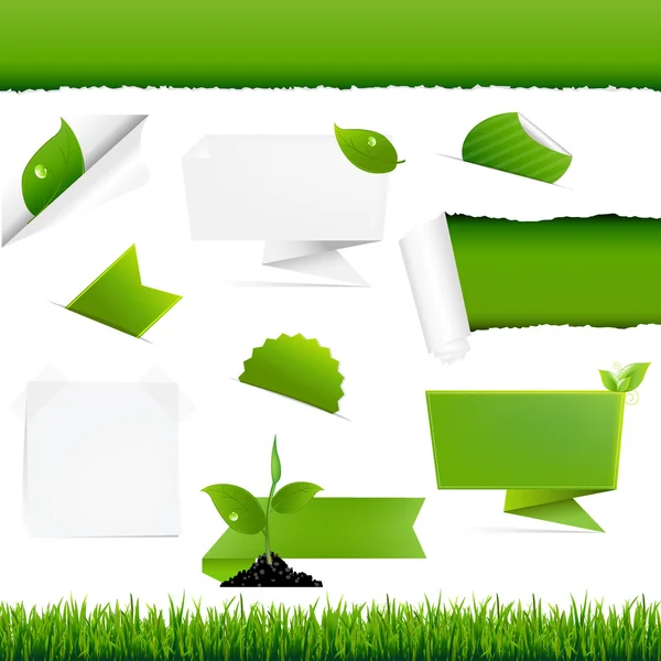 Экологический зеленый набор — стоковый вектор
