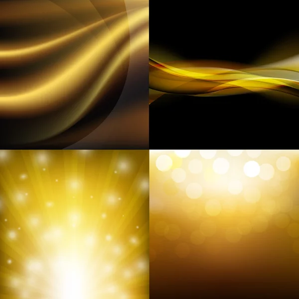 Luxury Golden Backgrounds Set — Stock Vector