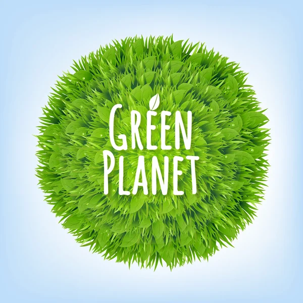 Groene planeet met Verloopnet — Stockvector