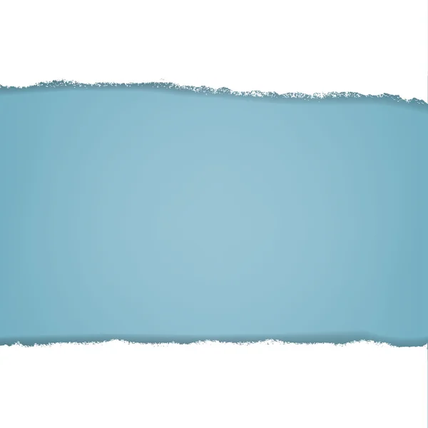 Sfondo blu con carta strappata — Vettoriale Stock