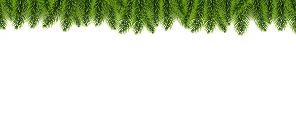 Árvore de Natal grinalda e fundo branco — Vetor de Stock