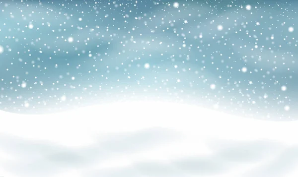 Paisaje invernal con nieve blanca — Vector de stock