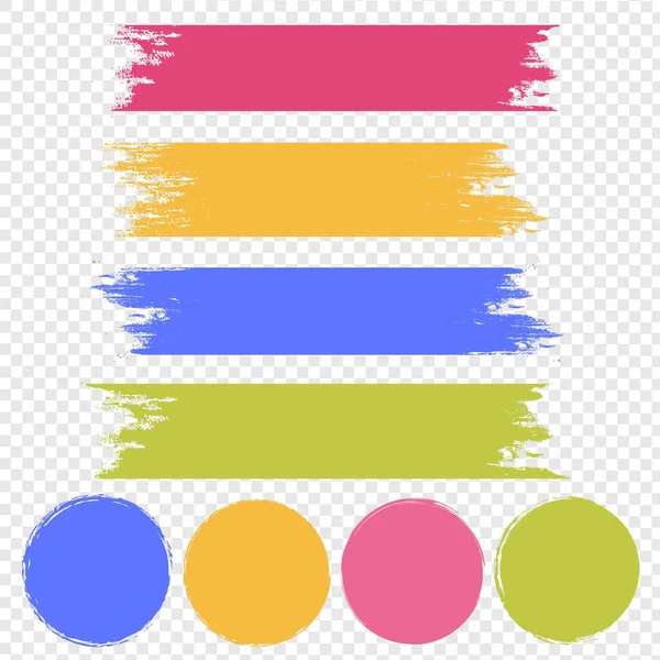 Paint Banner Set Isolated Transparent Background — Stock Vector