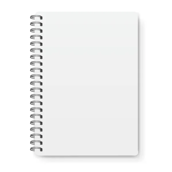 ノートブックモックアップ分離白の背景 — ストックベクタ